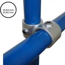 Konstrukční fitinka, spojka ocelových trubek pr. 42,4 mm | pr. 33,7 mm – úhlový spojovací kříž 161R-C42/B34